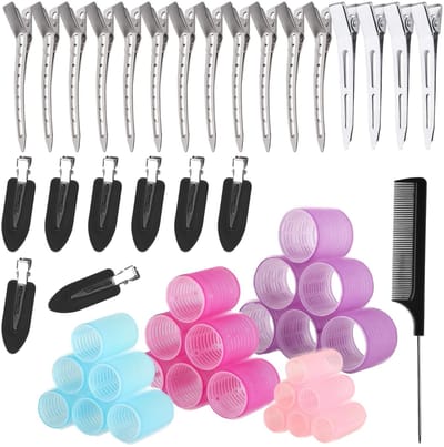 Dailygoods- Haarkrulderset 50 stuks - Zelfklevende Haarrollers - 4 Maten (60/48/36/25 mm) - Voor Lang/Middellang/Kort Haar - Duurzaam Plastic - Gezonde Krullen Zonder Warmte