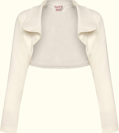 La V Bolero meisje met lange kraag : Crème 128-134
