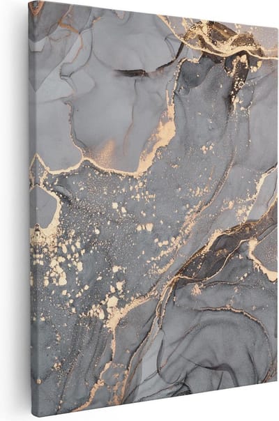 Artaza Canvas Schilderij Marmer Goud - 40x50 cm - Muurdecoratie Abstract - Wanddecoratie Woonkamer - Kamer Accessoires