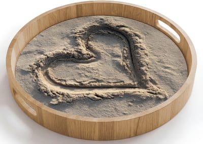 Dienblad rond 40x40 cm - Schootdienblad hout - Hartvorm - Getekend - Beige - Zand - Borrelplank rechthoek - Plateau houten dienbladen