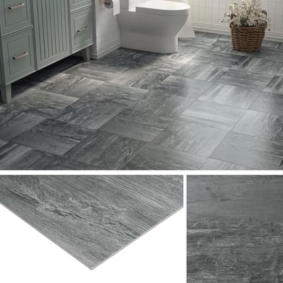 Zelfklevende PVC Vloertegels in Houtlook Grijs - 30x30CM Antieke Vinyl Tegels voor Keuken en Badkamer, Duurzaam en Waterbestendig