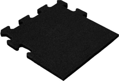 Rubber puzzel tegel 15 mm - 50 x 50 cm - Zwart - Zijstuk