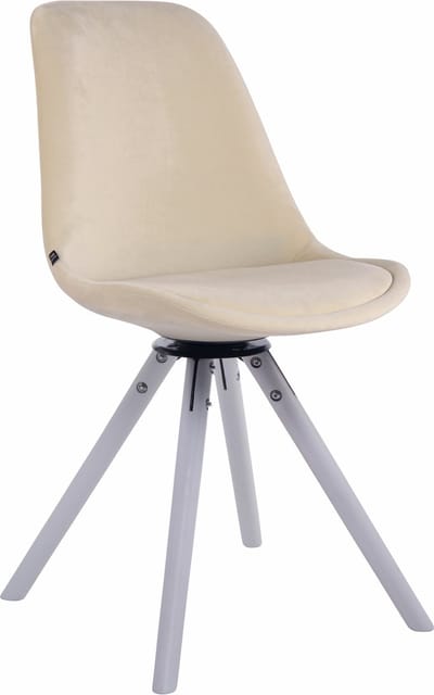 CLP Troyes Eetkamerstoel - Rond frame - Fluweel wit creme