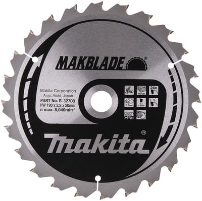 Makita Afkortzaagblad voor Hout | Makblade | Ø190mm Asgat 20mm 24T - B-32708