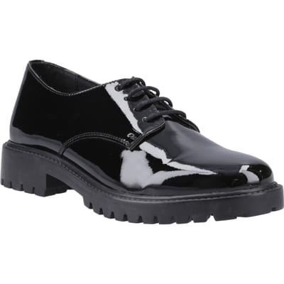 Hush Puppies Aubrey Meisjes Zwarte Derby Schoenen Van Leer