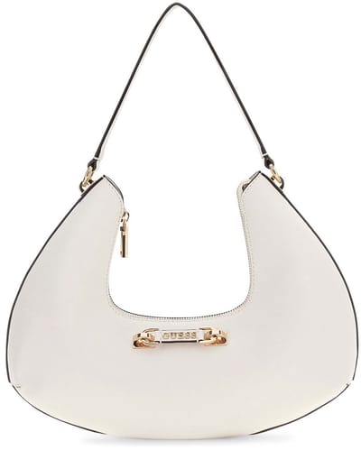 GUESS schoudertas Sophia Hobo Cream White crème