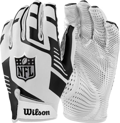Wilson NFL handschoenen American Football - Wit/Zwart - One Size - Stretch Fit.