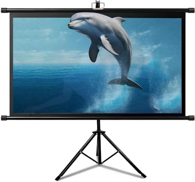 Projectiescherm met standaard - Mobiel filmscherm - Binnen en buiten - Draagbaar en demontabel - 60 inch - Zwart