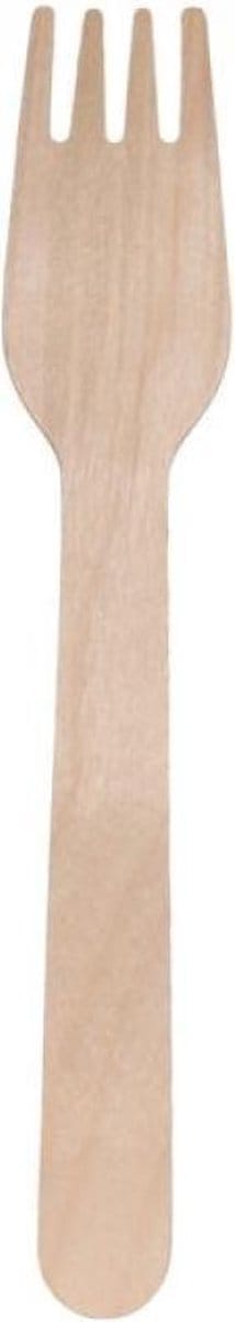 Houten bestek Vork 16cm / Set 20x Vorken- BBQ vorken- Picknick vorken -  voor feesten of camping