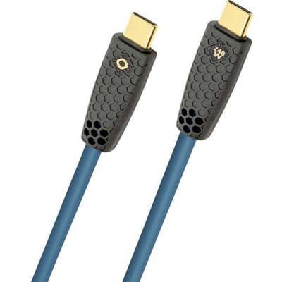 Oehlbach D1C9565 USB-C-kabel USB-C stekker 0.5 m Petrol Afscherming gevlochten, Vergulde steekcontacten