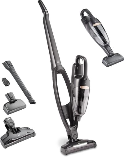 Draadloze Steelstofzuiger - Handstofzuiger Kruimeldief - Grondig Huis Schoonmaken - Krachtige Motor 45 Min - 0.3 Liter - Grijs