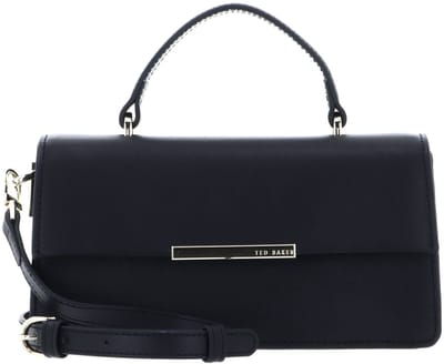 Ted Baker Leren schoudertas handtas Rhaae Bar Detail Elongated Top Handle Bag Navy donkerblauw