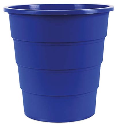 Elegante ronde prullenbak 16 liter voor kantoor en keuken - blauw