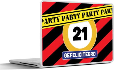 Laptop sticker - 10.1 inch - Verjaardag - 21 Jaar - Jubileum - 25x18cm - Laptopstickers - Laptop skin - Cover