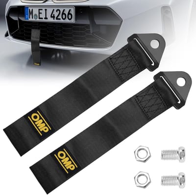 SnelShoppen - Set van 2 sterke sleepkabels en sleepbanden, hoogwaardig nylon sleepriem met extra stevige sluiting, versterkte sleepriem voor raceauto