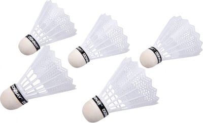 5x stuks Witte badminton shuttles - sport artikelen