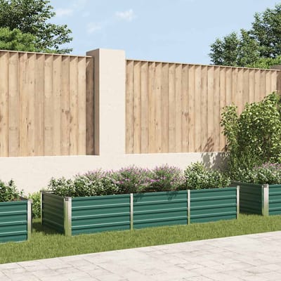 vidaXL - Plantenbak - verhoogd - 240x80x45 - cm - gegalvaniseerd - staal - groen