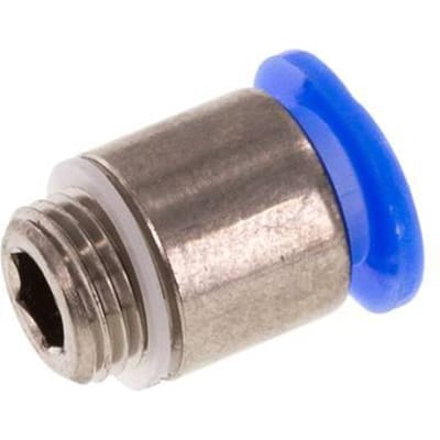 6mm x M 8 x 0.75 Messing/POM Insteekfitting buitendraad Binnenzeskant Compact Ontwerp NBR [5 Stuks]