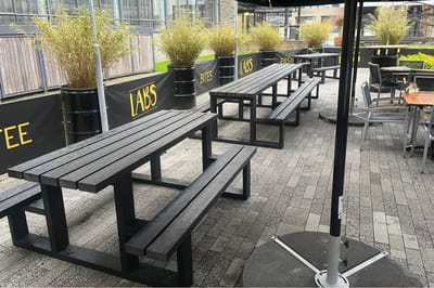 Rockwood® Picknicktafel Beuk - Zwaar Kunststof - Ural Black 2.40m