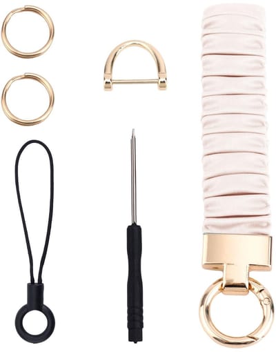 Dailygoods- Sleutelhanger Polsbandje - Rekbare Lanyard - 3 Ringen - Mobiele Telefoonriem - Schroevendraaier - Duurzaam Katoen