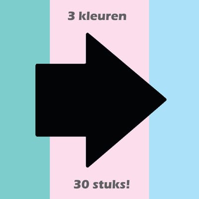 Whiteboardmaster - Magnetische pijlen - 3 pastelkleuren - 30 stuks