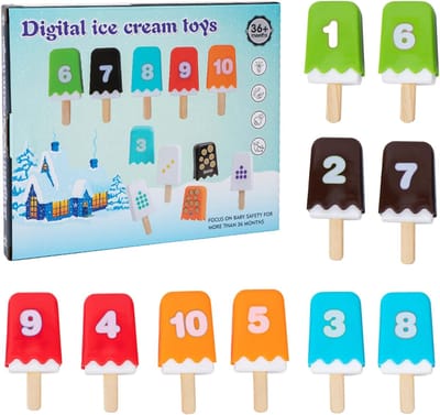 Houten Kegelspel - Telspel Educatief - Leren Tellen - Zachte Houten Punten - 29 x 23 cm - Meerkleurig