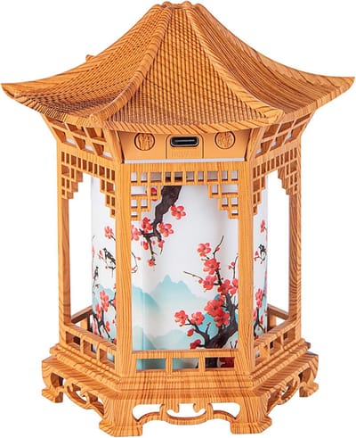 Paviljoen luchtbevochtiger in Chinese stijl, unieke creatieve decoratie, sfeervolle nachtverlichting, delicate nevel om de lucht te verbeteren.