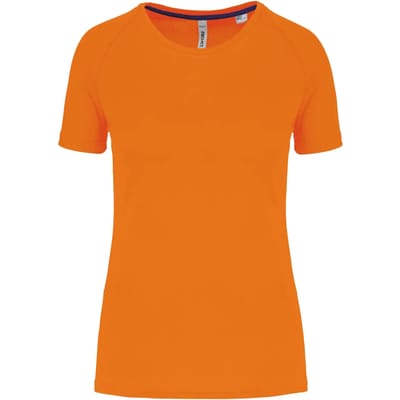 PROACT® Gerecycled damessport-T-shirt met ronde hals PA4013 - Fluorescent Orange - L