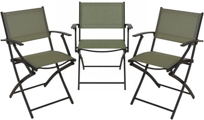 Redcliffs Klapstoel - 3x - groen - opklapbaar - 46 x 52 x 85 cm - staal/polyester - campingstoel/tuinstoel