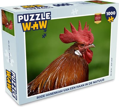 Puzzel Rode hanenkam van een haan in de natuur - Legpuzzel - Puzzel 1000 stukjes volwassenen