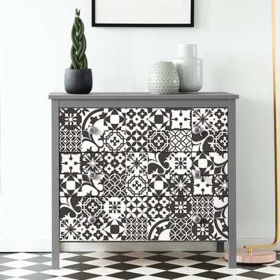 Decoratieve meubelstickers - 60 authentieke Lorafina cementtegel meubelstickers - 60 stickers 15x15cm