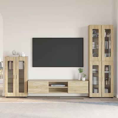 vidaXL - Tv-meubelset - FLORIN - 3 - st - Sonoma - Eik - Bewerkt - hout