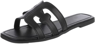 Dames slipper met uitgesneden details en platte zool Mt:37