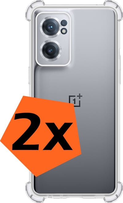 Hoes - 2 Stuks - Geschikt voor OnePlus Nord CE 2 - Sterk & Shockproof - Siliconen Case - Back Cover - Telefoon Hoesje Shock Proof - Transparant