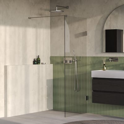 Brauer Void - Inloopdouche - Helder Glas - 80 x 200 cm - incl. Glascoating - PVD RVS-Kleurig Geborsteld