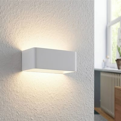 Arcchio LED wandlamp Karam, 20 cm, wit, metaal, omhoog/omlaag