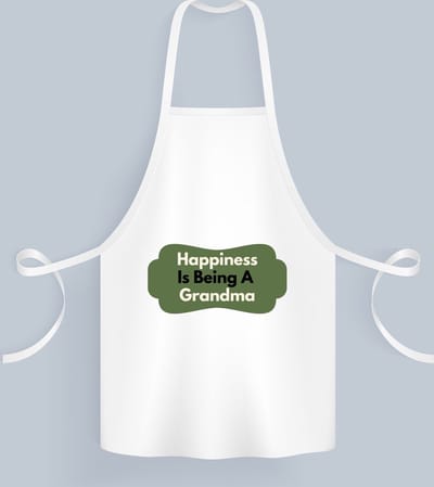 Akyol - happiness is being a grandma Keukenschort - Oma - de liefste oma - verjaardag - cadeautje voor oma - oma artikelen - kado - geschenk - 82 bij 71 cm