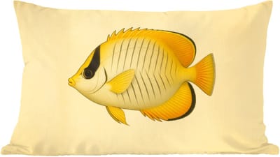 Sierkussens - Kussentjes Woonkamer - 60x40 cm - Ovaal - Vis - Geel - Schubben