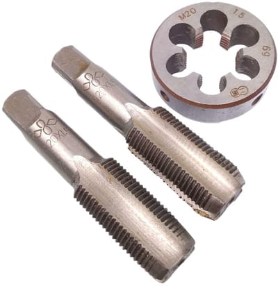 Dailygoods- Tap en Die Set HSS M20 x 1.5mm - Metrische Draad - Taper/Plug Tap - 3 Stuks - Hoogwaardige Kwaliteit - Duurzaam Materiaal - Draadset