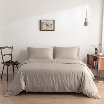 Bamboe dekbedovertrek Soft Taupe beige 140x220 cm - zacht, ademend & duurzaam | Boomba Bamboo®