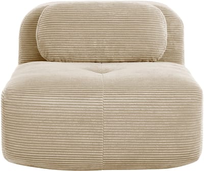 Hamlet Fauteuil Zonder Armleuning - Modulaire Bank - Corduroy Bekleding - Beige - 1-Zits - Geen Montage Nodig - Antislip
