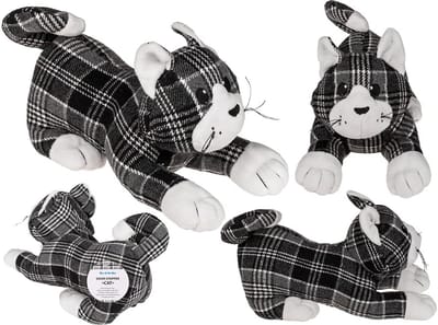 Geruite deurstopper voor katten - 28 cm, 100% polyester, ca. 1 kg