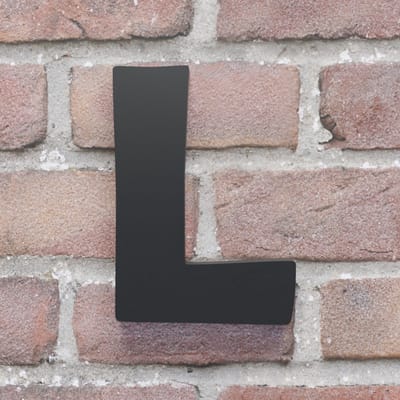 Huisnummer Berlin L zwart - Huisnummerbord - 10 cm - Blinde bevestiging