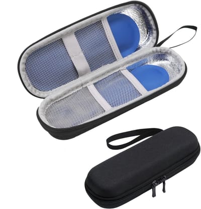 Famanu – Insulinekoeltas met 24 uur koeling, herbruikbare koelgel en compacte medicijnbox, blauw