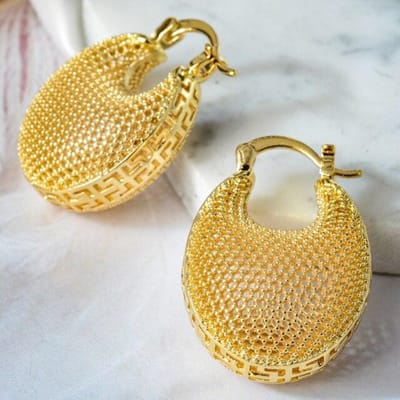 Boucles d'oreilles créoles tendance Zeadear, style africain, en cuivre, style creux, pour femmes, haute qualité, à porter au quotidien, cadeau de fête beige