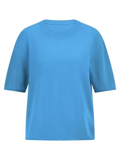 Trui ronde hals 100% kasjmier Van Peter Hahn blauw