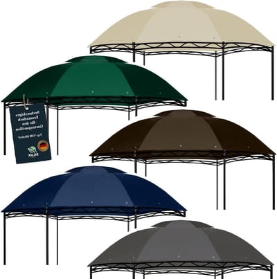 Vervangend Pavilion Dak - Gazebo Overkapping - Bescherming tegen Weer - Waterdicht PVC Materiaal - 350 cm Diameter - Bruin