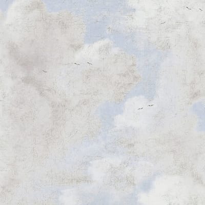 Grafisch behang Profhome 376493-GU vliesbehang licht gestructureerd in shabby chic stijl mat blauw wit 5,33 m2