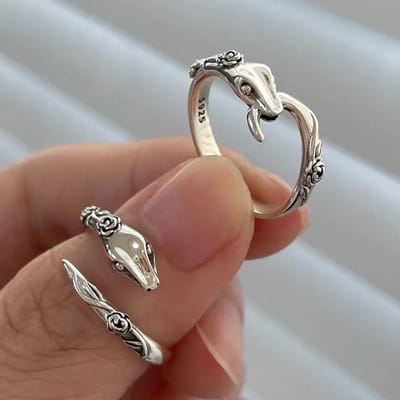 2 stuks Niche Design ringen in de vorm van een slang, modieuze en gepersonaliseerde ringen voor de wijsvinger, verstelbare ringopening 2pcs zilver