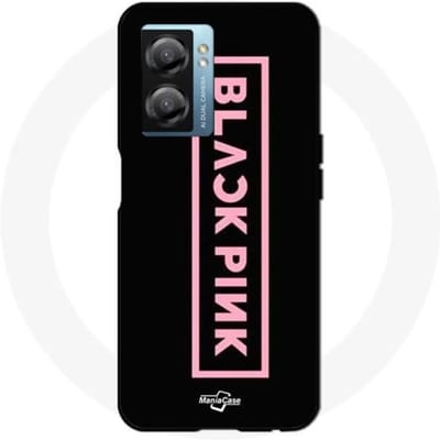 Oppo A77 5G hoesje Blackpink VIP Tickets Blackpink logo Voorzijde zwart